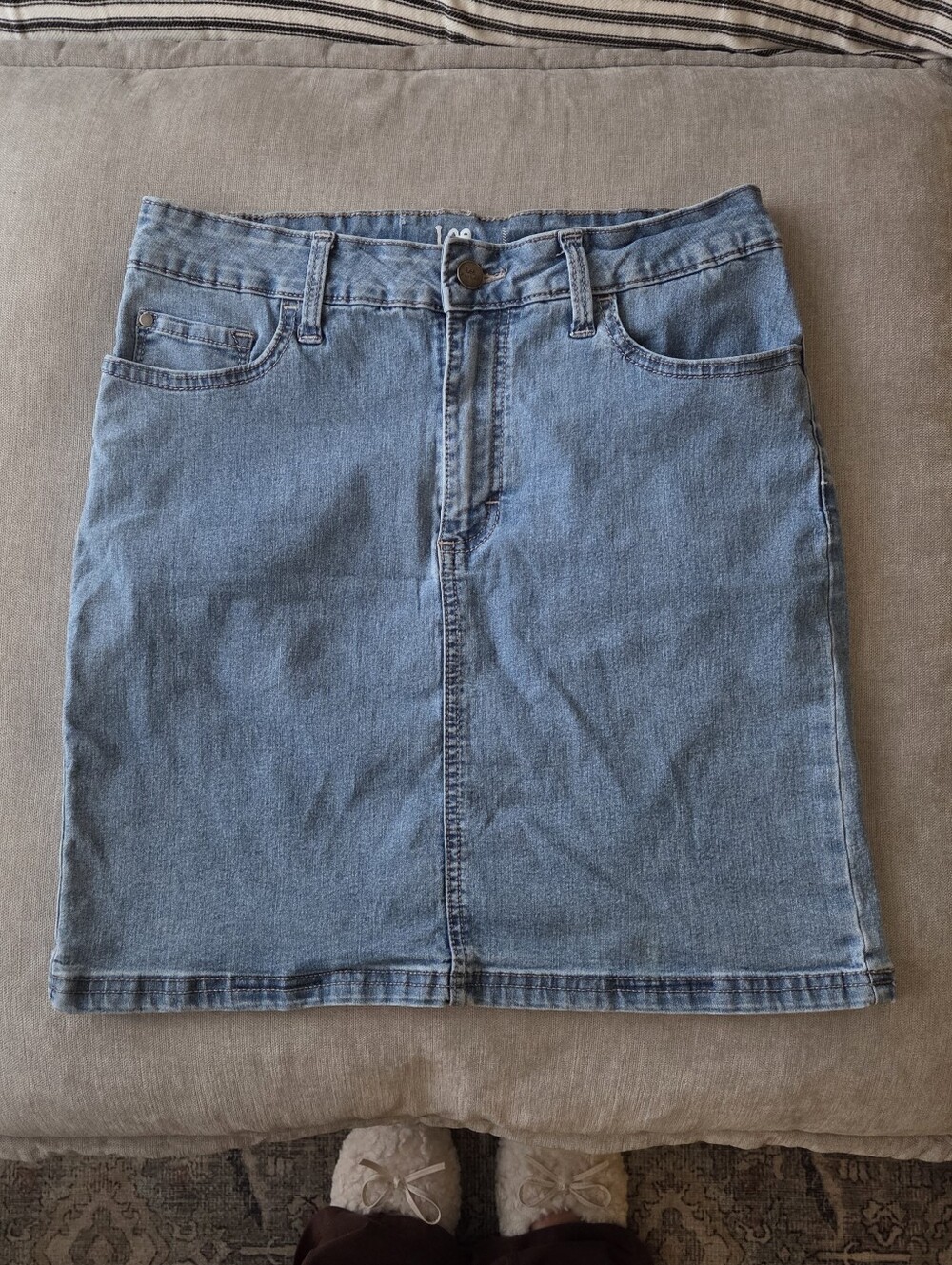 Lee Jean Denim Midrise Mini Skirt